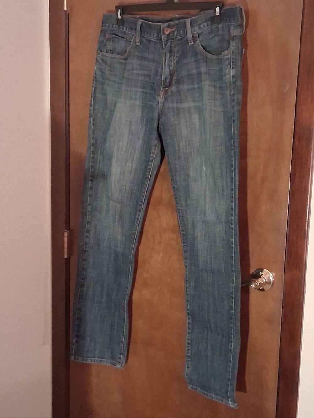 Lucky Brand 221 Original Straight Jeans Mens 34x32 Blue Faded Denim